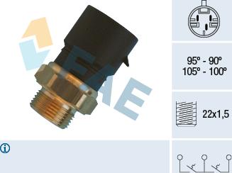 FAE 38310 - Термовимикач, вентилятор радіатора / кондиціонера autocars.com.ua