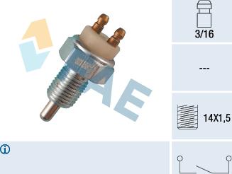 FAE 40290 - Датчик, контактний перемикач, фара заднього ходу autocars.com.ua