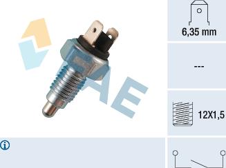 FAE 40380 - Датчик, контактний перемикач, фара заднього ходу autocars.com.ua