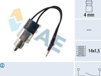 FAE 40530 - Датчик, контактний перемикач, фара заднього ходу autocars.com.ua