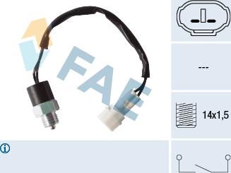 FAE 40760 - Датчик, контактний перемикач, фара заднього ходу autocars.com.ua