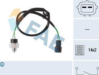 FAE 41281 - Датчик, контактний перемикач, фара заднього ходу autocars.com.ua