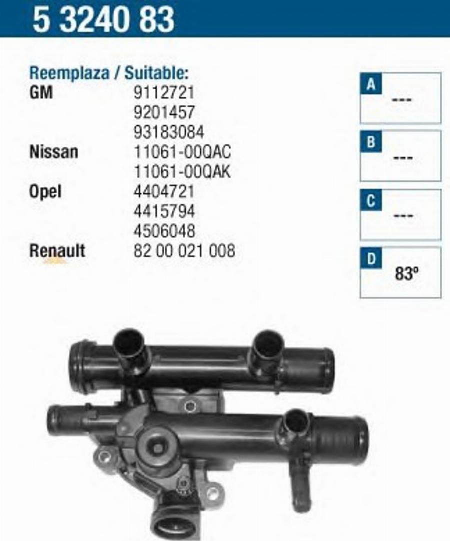 FAE 5324083 - Термостат, охолоджуюча рідина autocars.com.ua