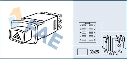 FAE 61560 - Покажчик аварійної сигналізації autocars.com.ua