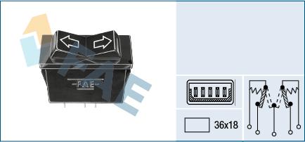FAE 62550 - Вимикач, стеклолод'емнік autocars.com.ua