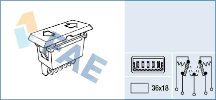 FAE 62580 - Вимикач, стеклолод'емнік autocars.com.ua