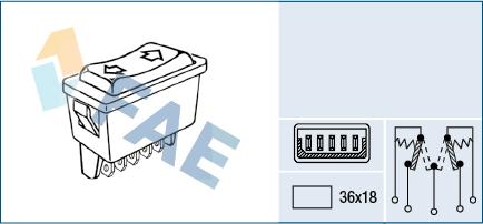FAE 62590 - Вимикач, стеклолод'емнік autocars.com.ua