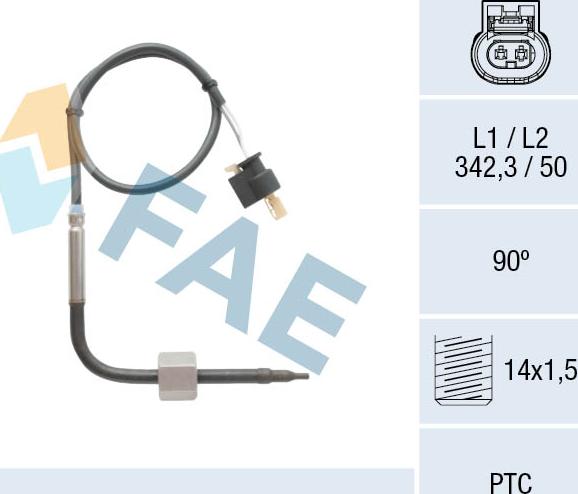 FAE 68004 - Датчик, температура выхлопных газов autodnr.net