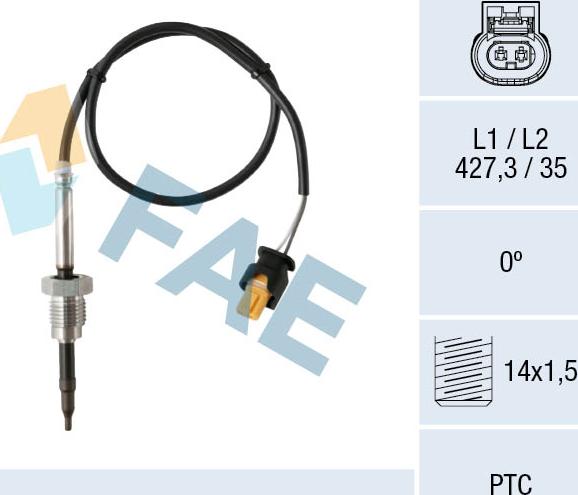 FAE 68023 - Датчик, температура выхлопных газов autodnr.net