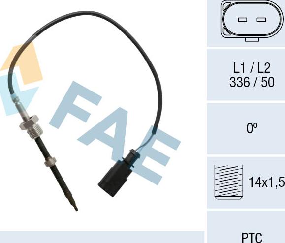 FAE 68025 - Датчик, температура вихлопних газів autocars.com.ua