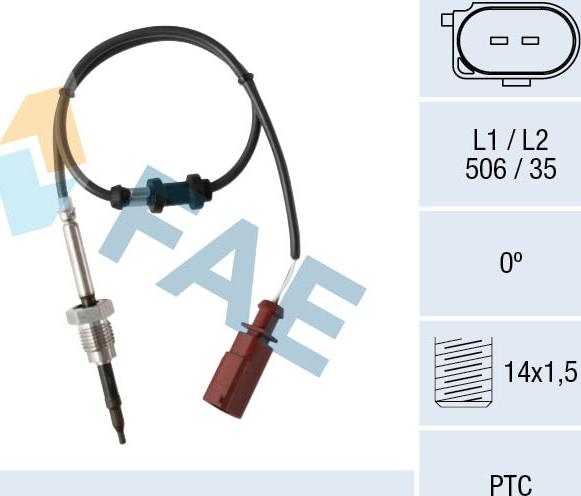 FAE 68026 - Датчик, температура вихлопних газів autocars.com.ua