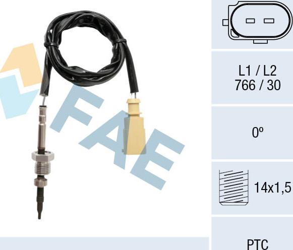 FAE 68030 - Датчик, температура выхлопных газов avtokuzovplus.com.ua