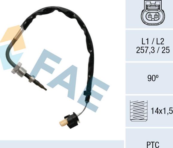 FAE 68031 - Датчик, температура выхлопных газов autodnr.net