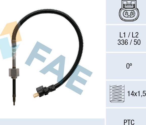 FAE 68034 - Датчик, температура вихлопних газів autocars.com.ua