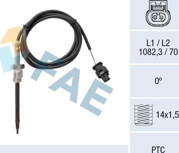 FAE 68046 - Датчик, температура выхлопных газов autodnr.net