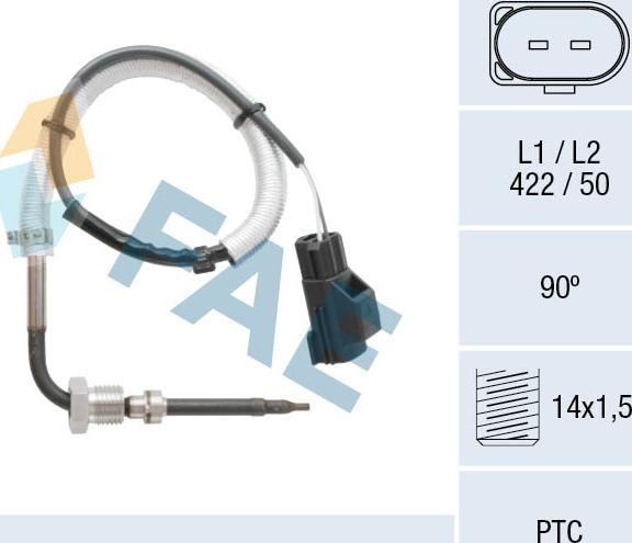 FAE 68067 - Датчик, температура вихлопних газів autocars.com.ua