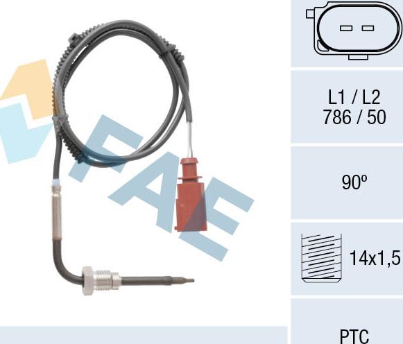 FAE 68068 - Датчик, температура вихлопних газів autocars.com.ua