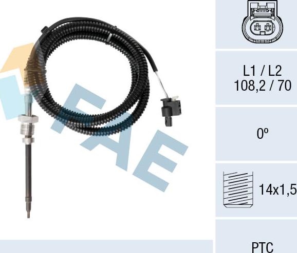 FAE 68077 - Датчик, температура выхлопных газов autodnr.net