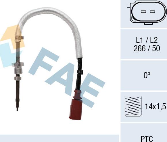 FAE 68083 - Датчик, температура выхлопных газов avtokuzovplus.com.ua