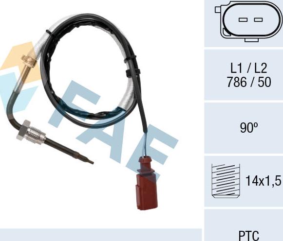 FAE 68089 - Датчик, температура вихлопних газів autocars.com.ua