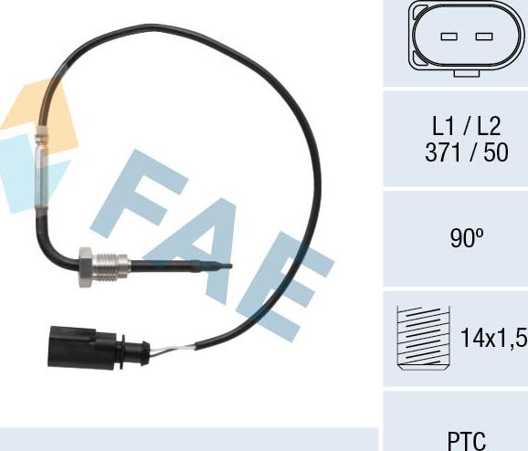 FAE 68092 - Датчик, температура вихлопних газів autocars.com.ua