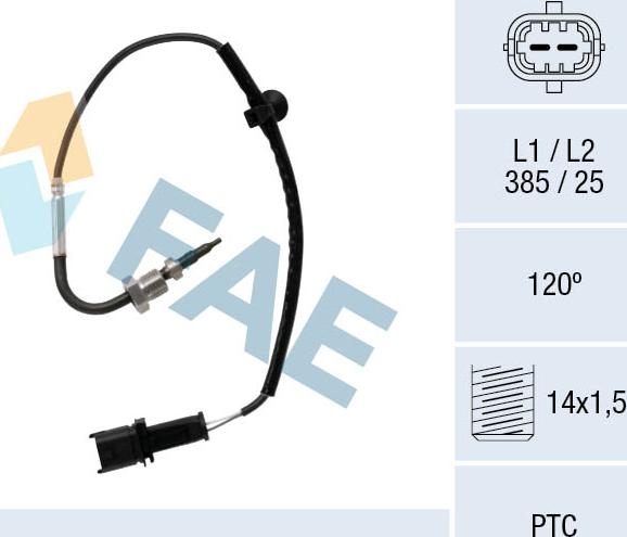 FAE 68096 - Датчик, температура выхлопных газов avtokuzovplus.com.ua