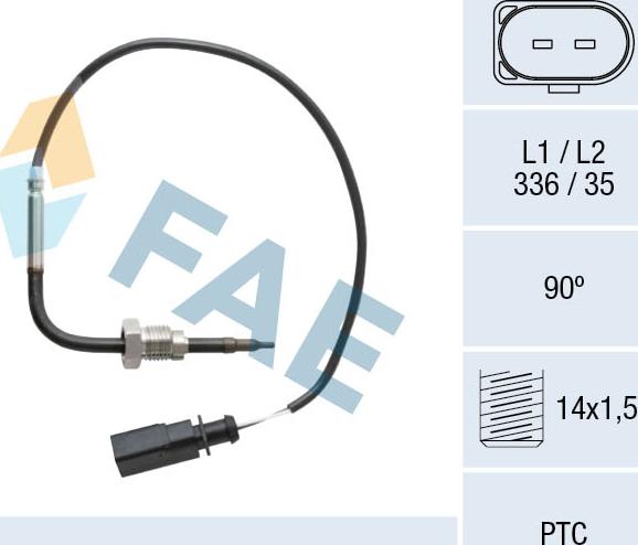 FAE 68097 - Датчик, температура выхлопных газов avtokuzovplus.com.ua