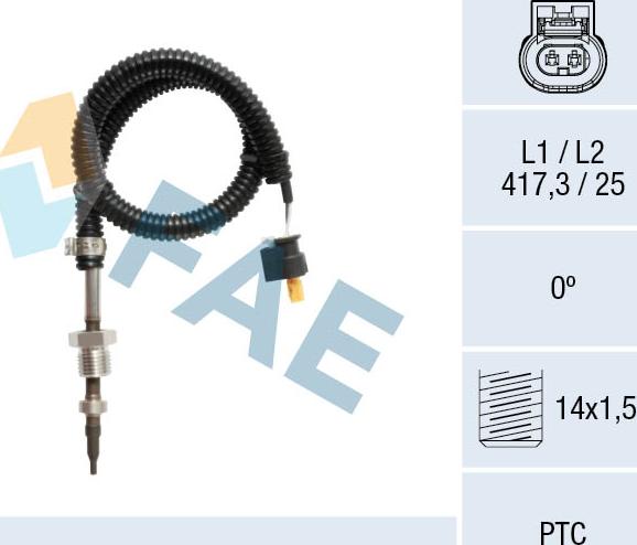 FAE 68112 - Датчик, температура выхлопных газов autodnr.net