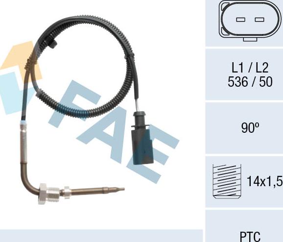 FAE 68115 - Датчик, температура выхлопных газов autodnr.net