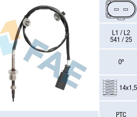 FAE 68131 - Датчик, температура выхлопных газов avtokuzovplus.com.ua