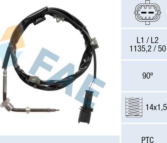 FAE 68133 - Датчик, температура выхлопных газов autodnr.net