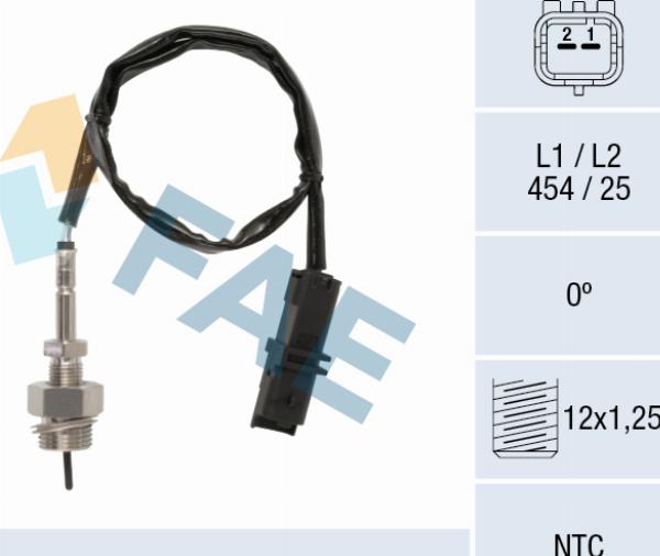 FAE 68636 - Датчик, температура вихлопних газів autocars.com.ua