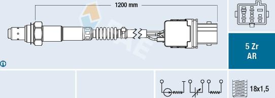 FAE 75005 - Лямбда-зонд, датчик кислорода avtokuzovplus.com.ua