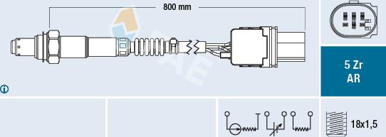 FAE 75023 - Лямбда-зонд, датчик кислорода avtokuzovplus.com.ua