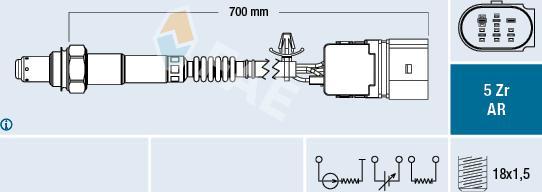 FAE 75104 - Лямбда-зонд, датчик кислорода avtokuzovplus.com.ua