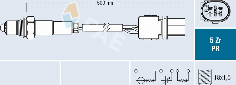 FAE 75119 - Лямбда-зонд autocars.com.ua