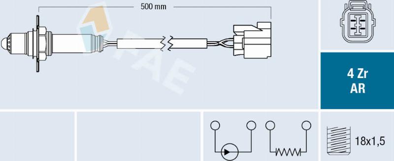 FAE 75606 - Лямбда-зонд autocars.com.ua