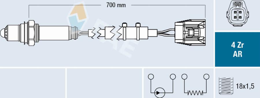 FAE 75652 - Лямбда-зонд autocars.com.ua