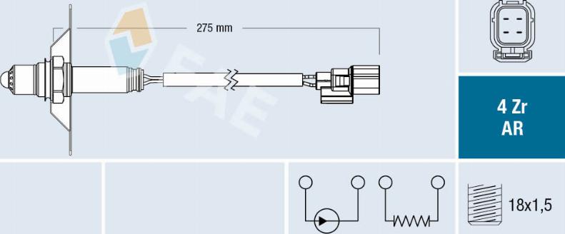 FAE 75676 - Лямбда-зонд, датчик кислорода autodnr.net