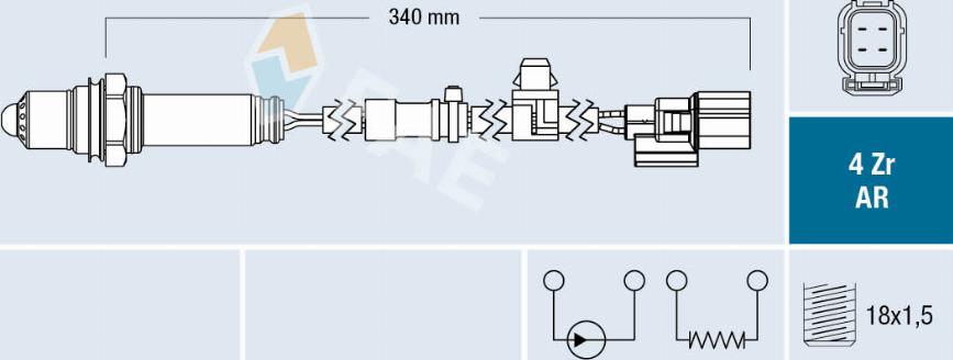 FAE 75677 - Лямбда-зонд autocars.com.ua