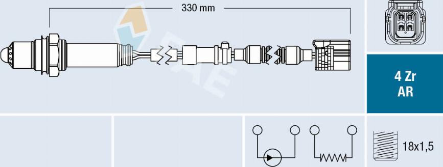 FAE 75682 - Лямбда-зонд autocars.com.ua