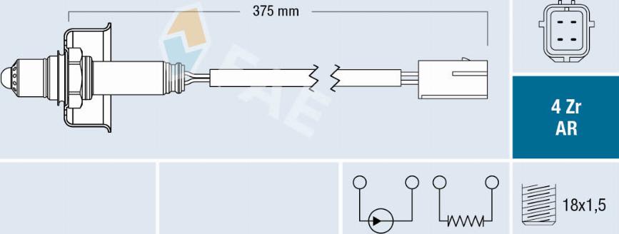 FAE 75690 - Лямбда-зонд autocars.com.ua