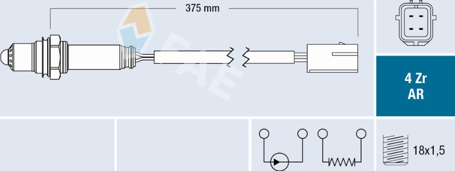 FAE 75713 - Лямбда-зонд autocars.com.ua