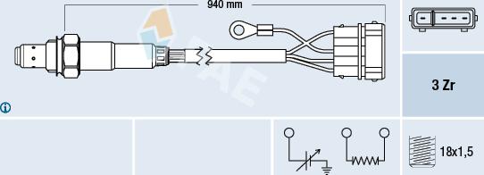 FAE 77112 - Лямбда-зонд autocars.com.ua