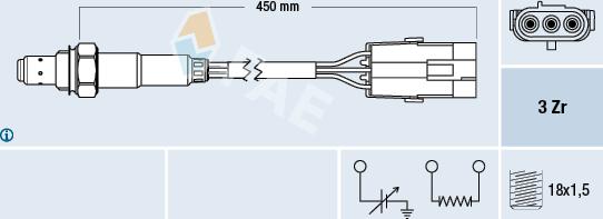 FAE 77114 - Лямбда-зонд autocars.com.ua