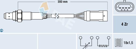 FAE 77152 - Лямбда-зонд autocars.com.ua