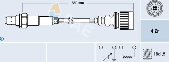 FAE 77174 - Лямбда-зонд autocars.com.ua