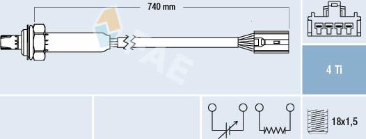 FAE 77189 - Лямбда-зонд autocars.com.ua