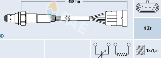 FAE 77218 - Лямбда-зонд autocars.com.ua