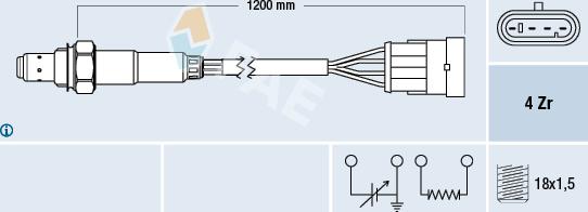 FAE 77221 - Лямбда-зонд autocars.com.ua